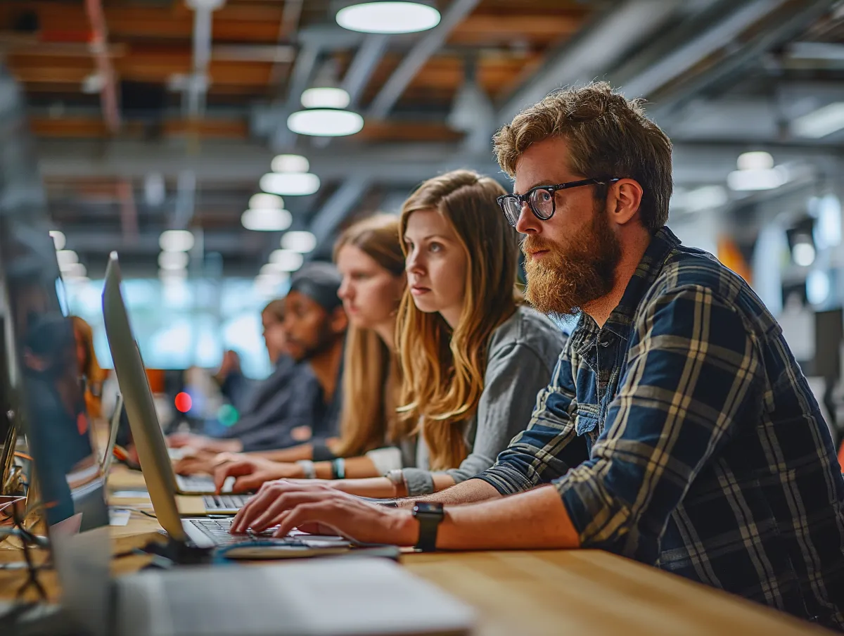 Équipe dynamique sur un projet innovant