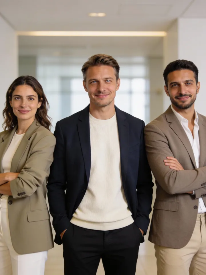 Équipe de jeunes entrepreneurs rassemblés